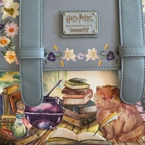 Loungefly Light Blue Harry Potter Potion & Cat Mini Backpack